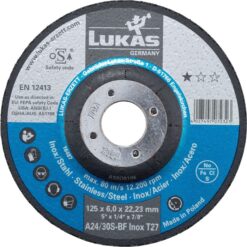 TARCZA WYPUKŁA T27 125*6.0*22 A24/30S-BF INOX PREMIUMFLEX